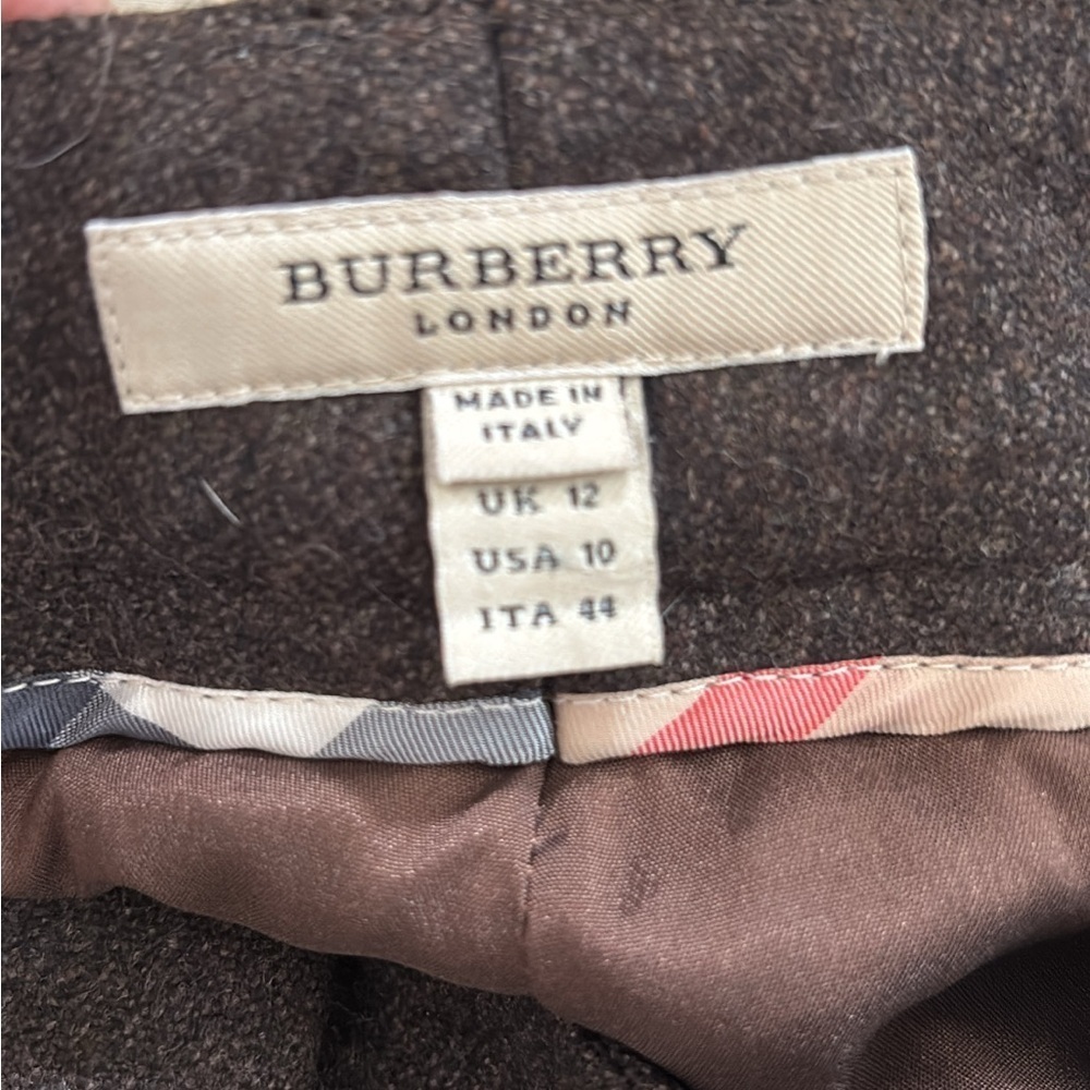 Burberry London Wool Cashmere Wide Leg Cuffed Trousers Pants Size 10 - Picture 6 of 7